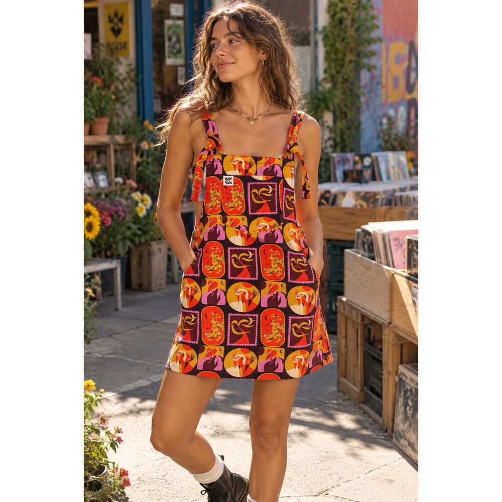 NWT Lucy & Yak Multicolor Coveralls Mini Pini Dress   Women's Size 8